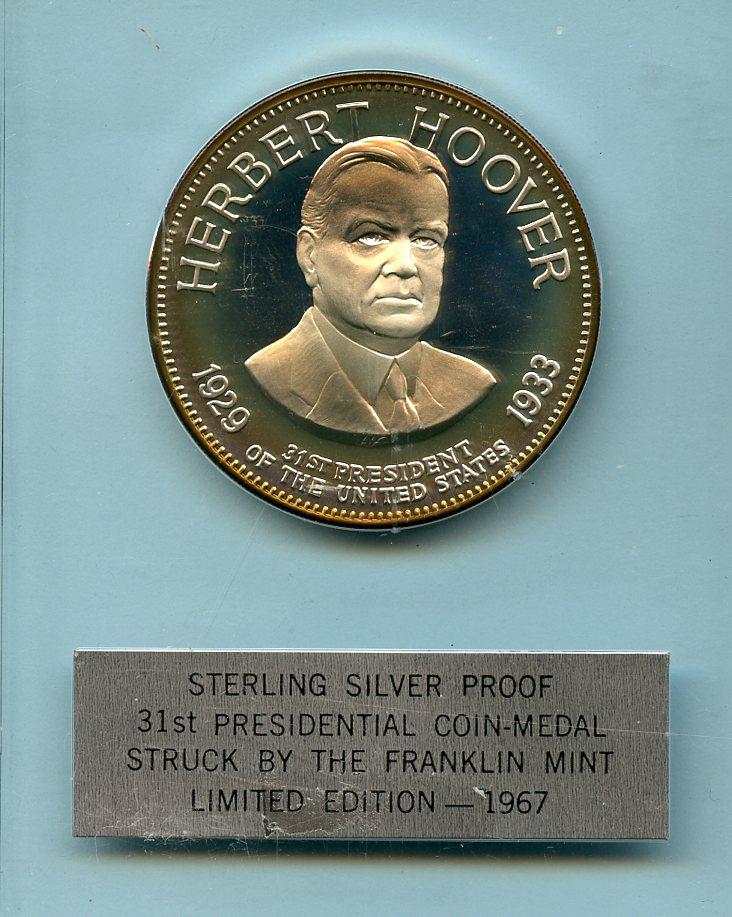 U.S.A  Herbert Hoover Silver Proof Presidential Coin Medal