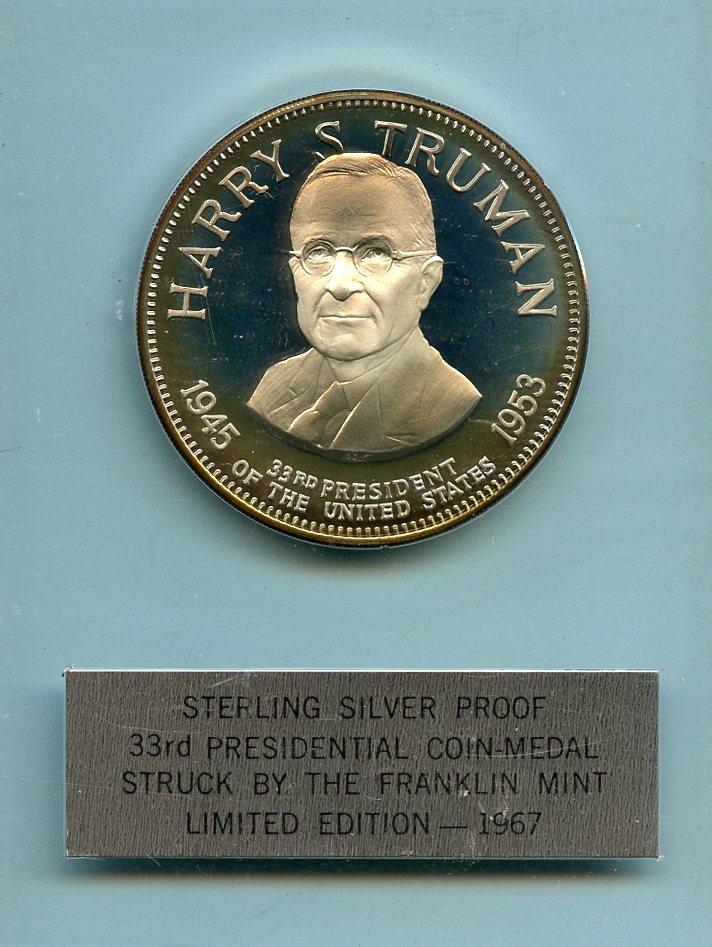 U.S.A Harry S Truman Silver Proof Presidential Coin Medal