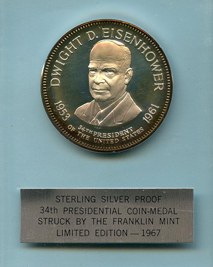 U.S.A Dwight D Eisenhower Silver Proof Presidential Coin Medal