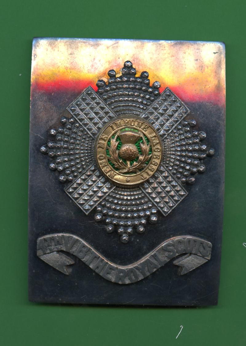 The 4th Volunteer Battalion  Royal Scots  Officers Shoulder Belt Plate