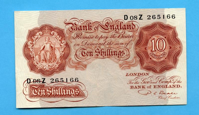 Bank of England Ten Shillings Note  March 1950