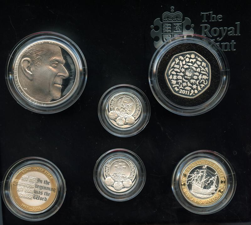 UK 2011 Silver  Royal Mint Piedfort Proof Coin Set