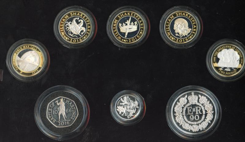 UK 2016 Silver  Royal Mint Piedfort Proof Coin Set