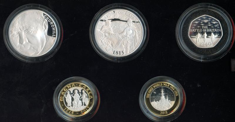 UK 2015 Silver Proof Royal Mint Piedfort  Coin Set