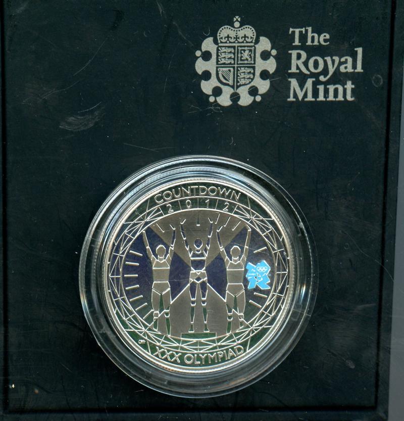 UK 2012 Countdown to London Olympics  Silver Proof Piedfort   £5 Five Pound Crown Coin