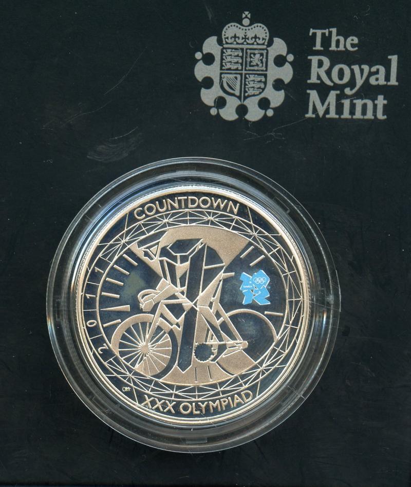 UK 2011 Countdown to London Olympics  Silver Proof Piedfort   £5 Five Pound Crown Coin