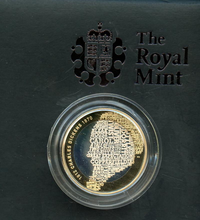 UK 2012 Charles Dickens Silver Proof Piedfort   £2 Two Pound  Coin