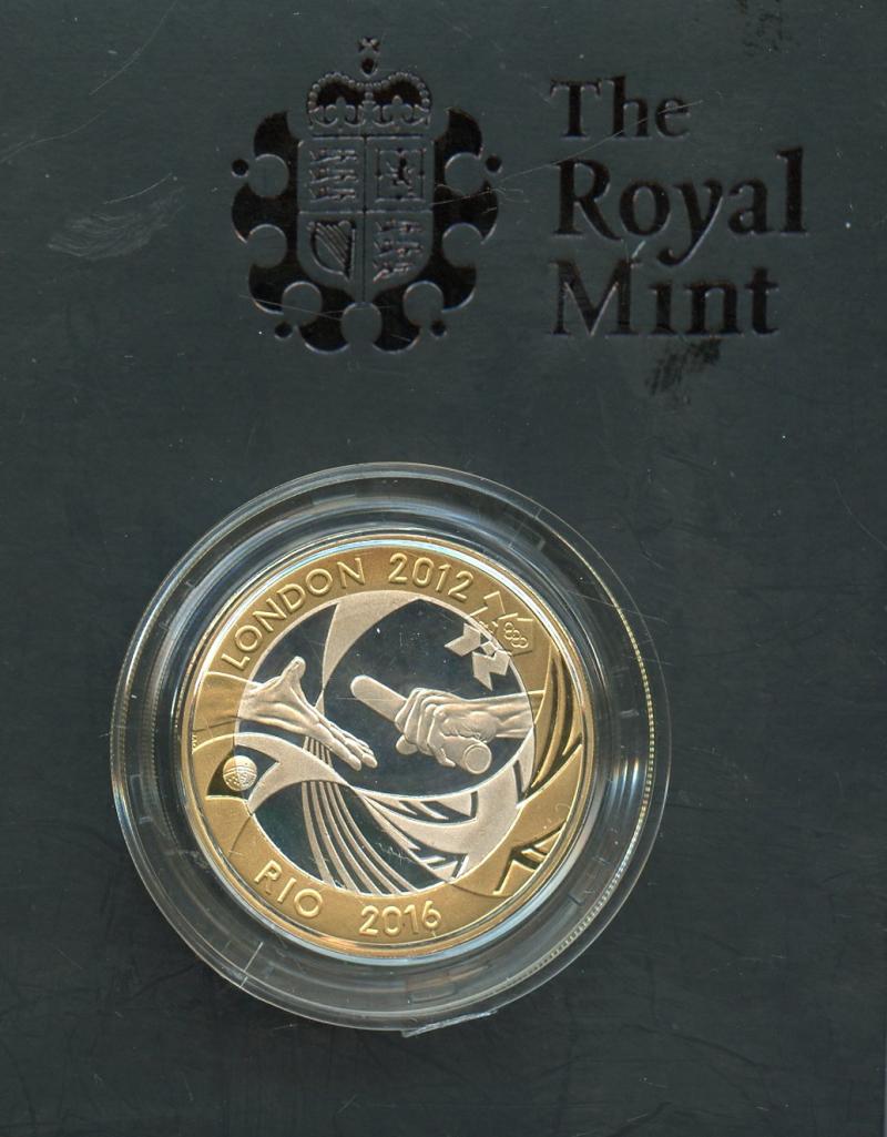 UK 2012 London 2012 Handover to Rio Silver Proof Piedfort  £2 Two Pound Crown Coin