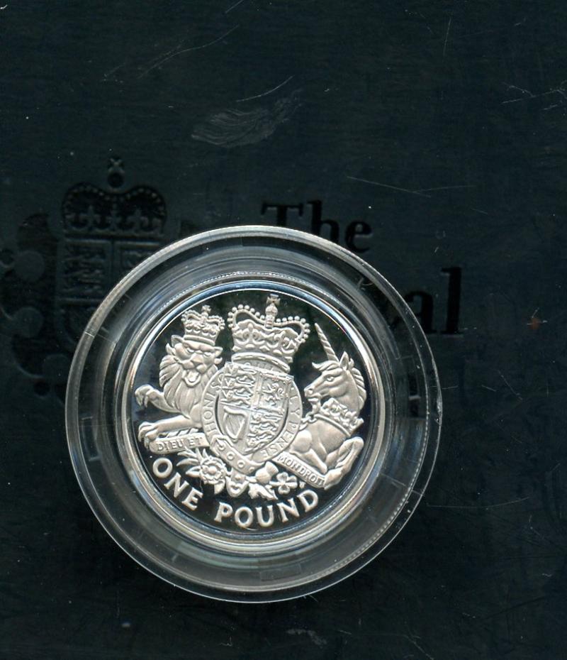 2015 UK Royal Arms Silver Proof Piedfort £1 One Pound Coin
