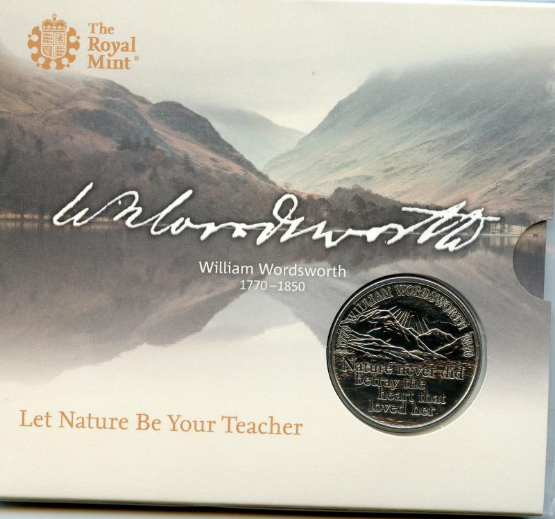 UK 2019  Wordsworth Brilliant Uncirculated £5 Coin