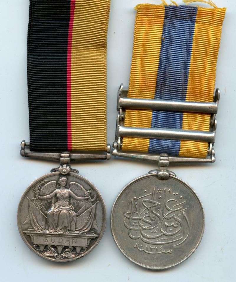 Queens Sudan Medal 1896 Pair to Piper Hugh Munro, Cameron Highlanders