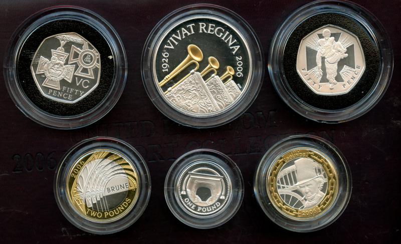 UK 2006 Silver Proof Piedfort 6 Coin Collection