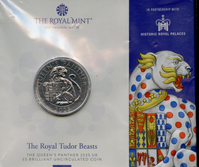 UK Royal Mint 2024 The Queen's Beasts The Queen's Panther Brilliant Uncirculated £5 Coin