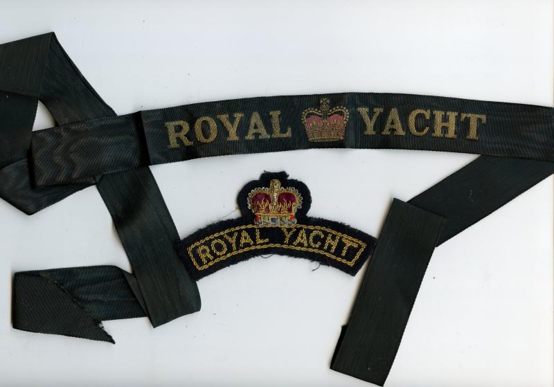Royal Yacht Britannia Bullion Shoulder Insignia Badge with Royal Yacht Britannia Cap Tally