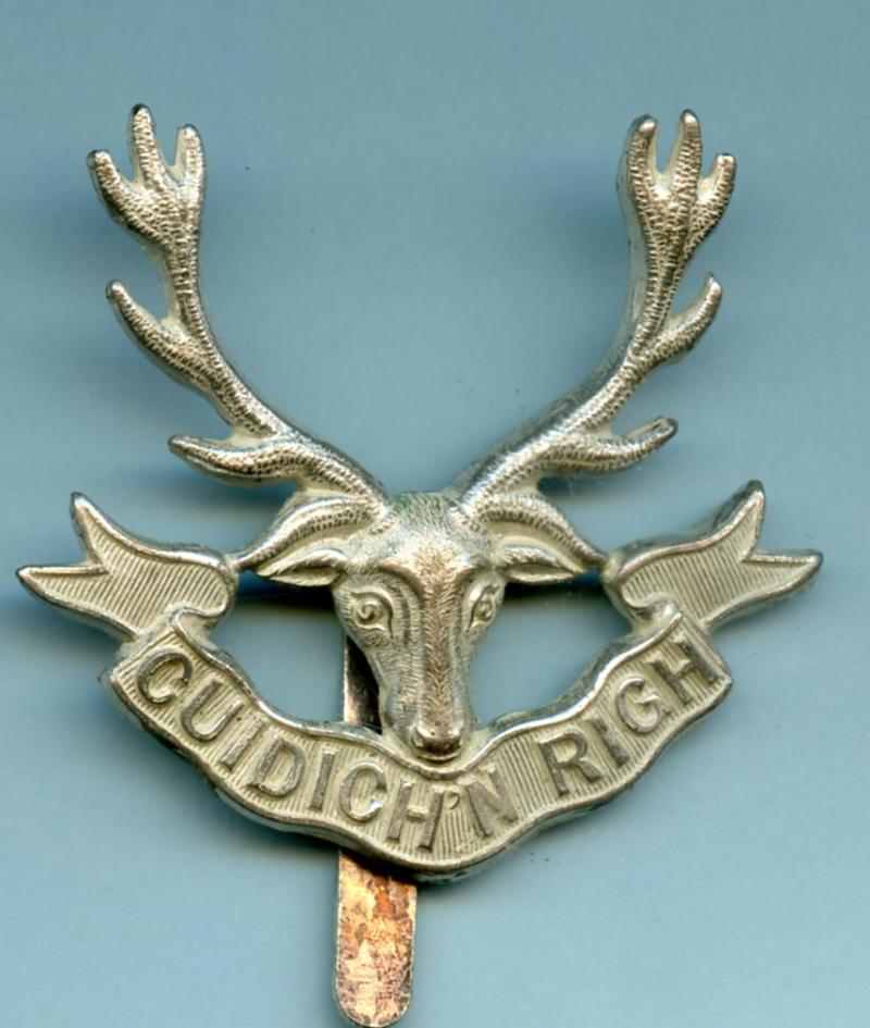 Seaforth Highlanders Silver Plated  Cap Badge