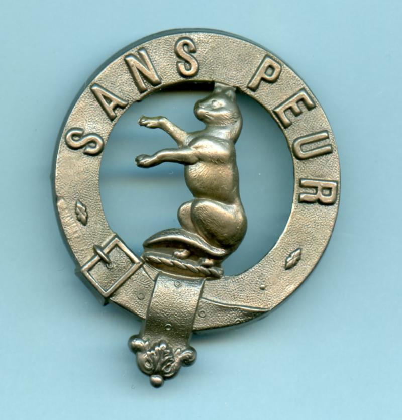 5th Battalion Seaforth Highlanders White Metal Cap Badge