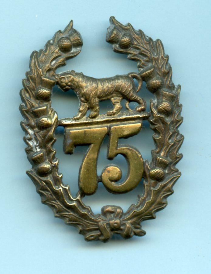 75th Stirlingshire Regiment   Brass Cap Badge Later Gordon Highlanders
