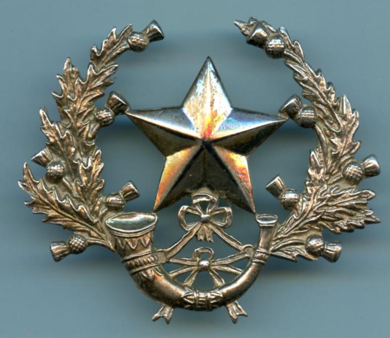 The Cameronians ( Scottish Rifles ) Officers and NCO'S Silver Plated Cap Badge