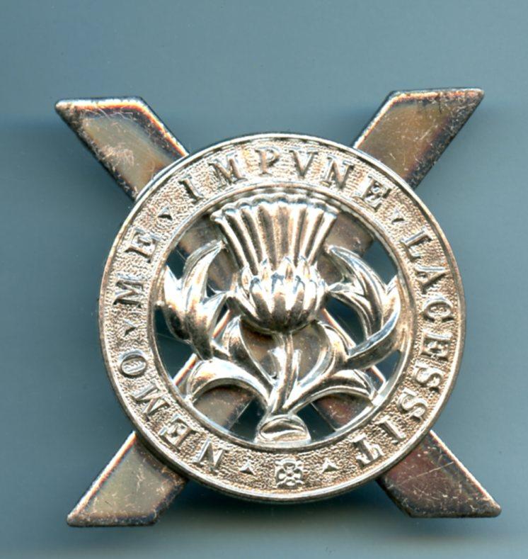 The Lowland  Brigade  Officers Metal  Cap Badge