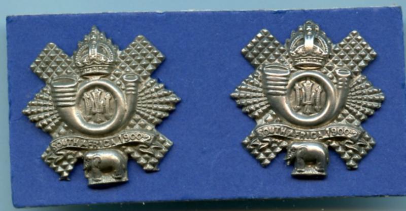 Pair of 6th Bn. Highland Light Infantry (H.L.I.) Collar Badges