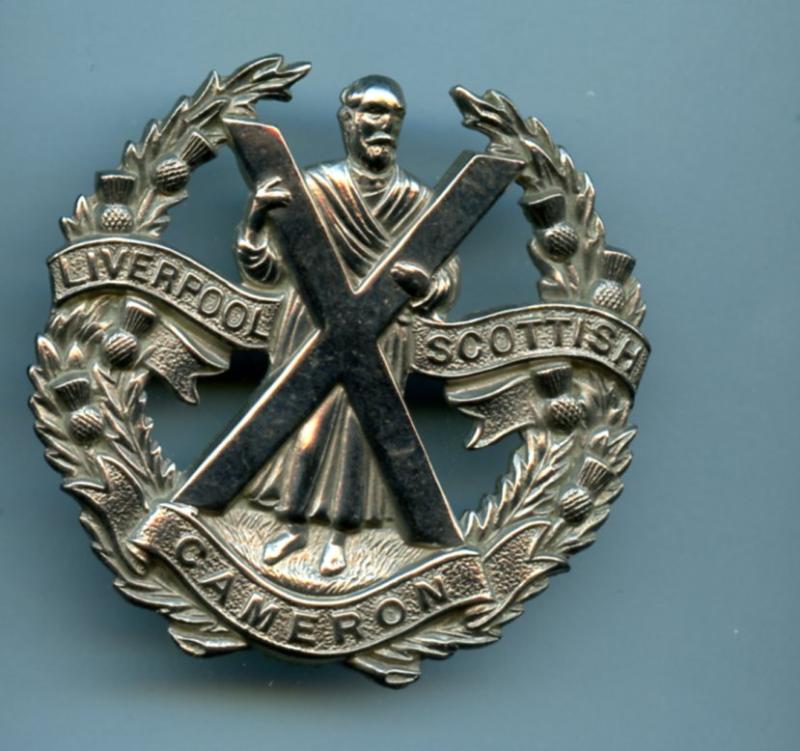 10th Scottish Battalion Liverpool Regiment Cap Badge