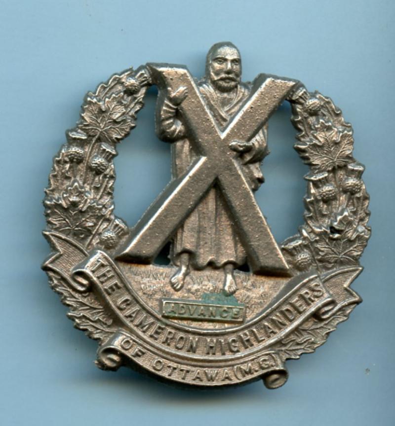 Cameron Highlanders of Ottawa MG Regiment Cap Badge
