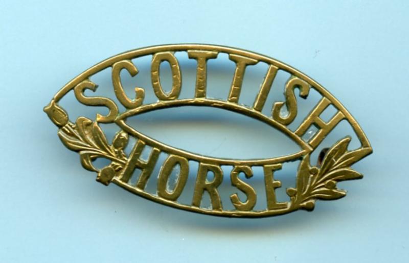 Scottish Horse Brass Shoulder Title Badge