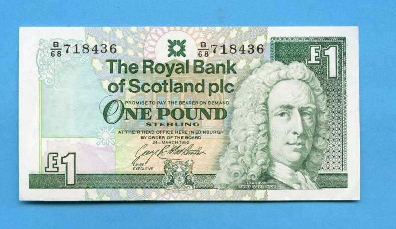 Royal Bank of Scotland £1 One Pound Note  Dated 24th of March 1992