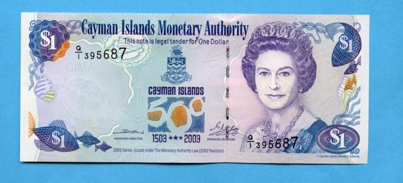 Cayman Islands  $1 One Dollar Banknotes  1503- 2003 Commemorative
