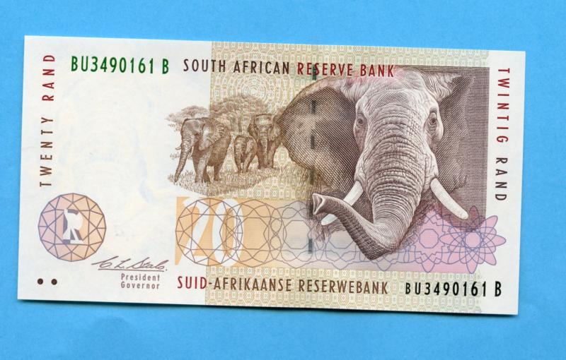 South African Reserve Bank Twenty Rand Banknotes 1999