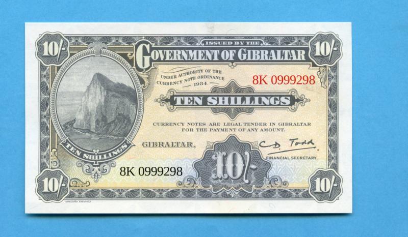 Gibraltar 10 Shillings 50 Pence Banknote  2018