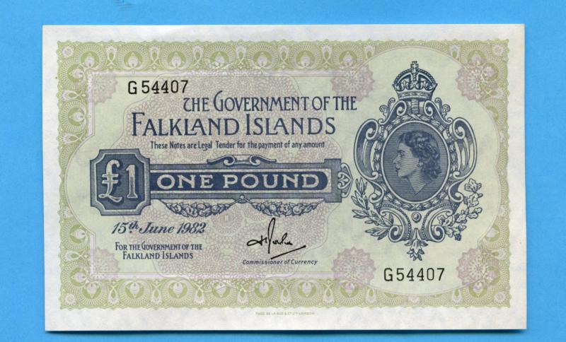 Falkland Islands   £1, One Pound Note Dated  15th June 1982