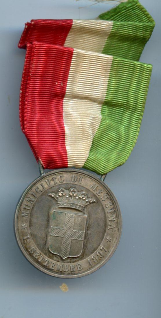 Italy  Town Hall Messina  to the survivors of the Historical Day Silver Medal  1st September 1897