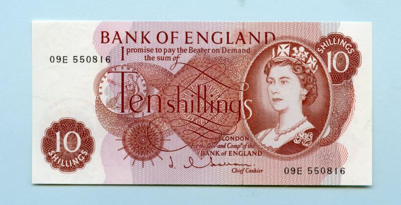 Bank of England  Ten Shillings Note  April 1963