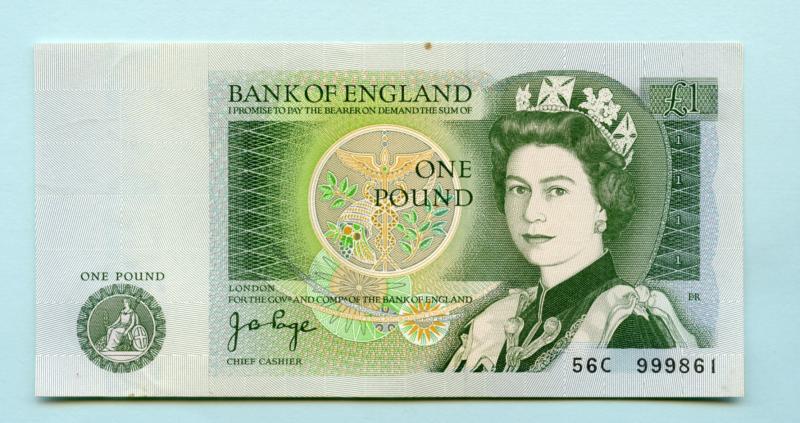 Bank of England  £1 One Pound Note  February 1978 Prefix 56C