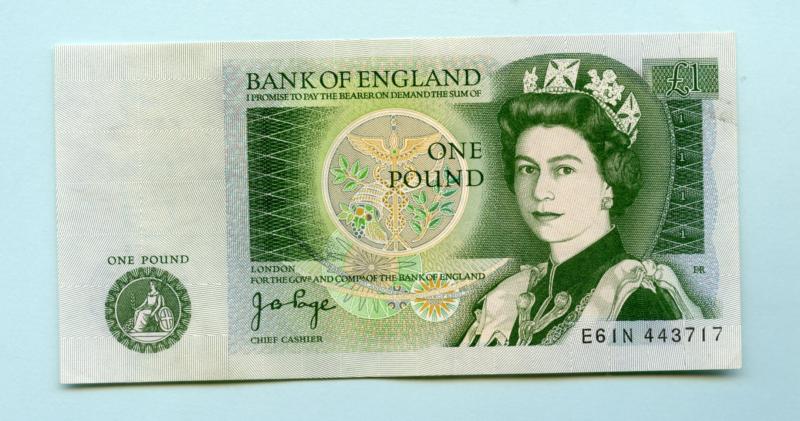 Bank of England  £1 One Pound Note  February 1978 Prefix E61N