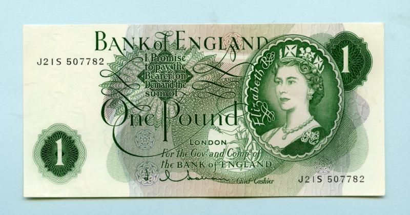 Bank of England £1 One Pound Note 1963-66 Prefix J21S