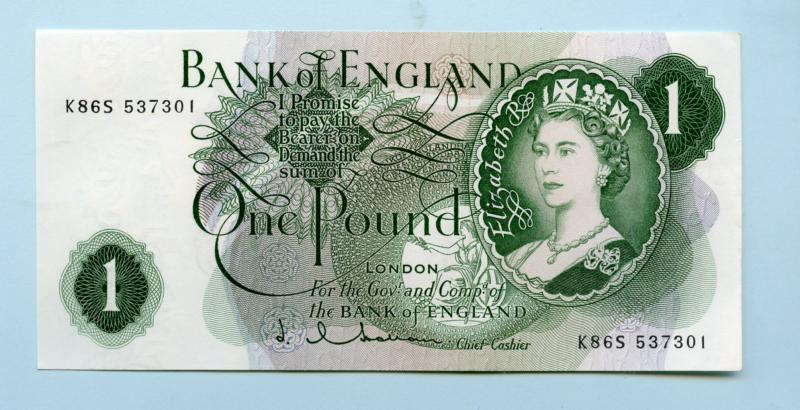 Bank of England  £1 One Pound Note  1963-66 Prefix K86S