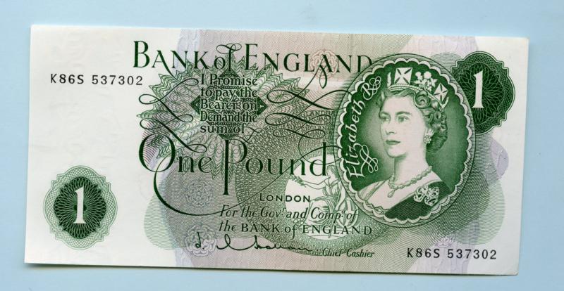 Bank of England £1 One Pound Note 1963-66 Prefix K86S