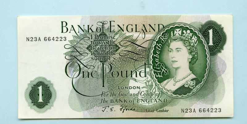 Bank of England £1  One Pound Note  February 1967 First Series