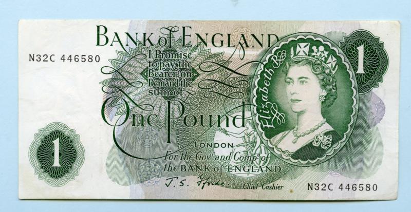 Bank of England £1  One Pound Note  February 1967 Prefix N32C
