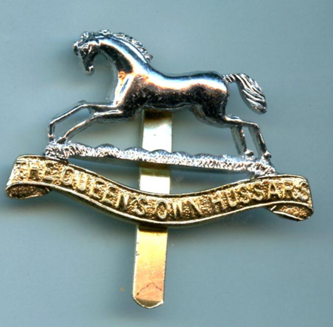 The Queens Own Hussars Anodised Cap Badge