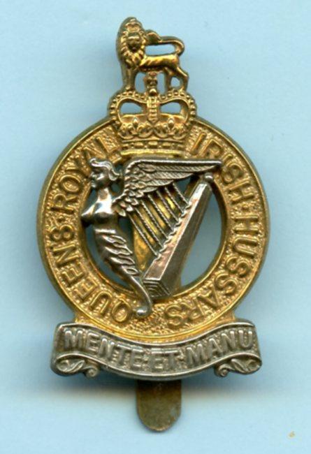 Queen's Own Royal Irish Hussars Bi- Metal Cap Badge