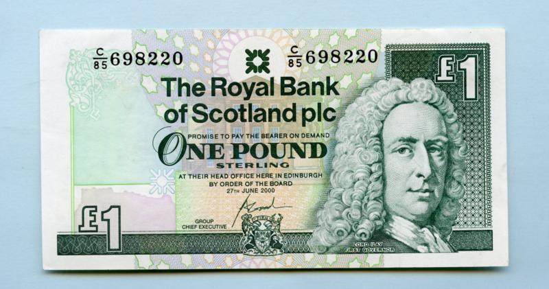 Royal Bank of Scotland £1 One Pound Note  Dated 27th June 2000