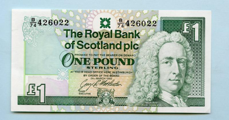 Royal Bank of Scotland  £1 One Pound Note  Dated 24th of March 1992