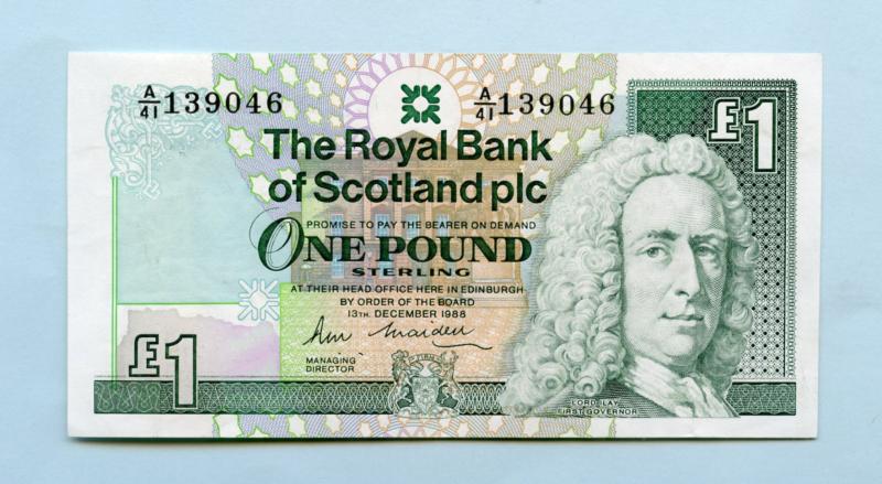 Royal Bank of Scotland  £1 One Pound Note Dated 13th December 1988
