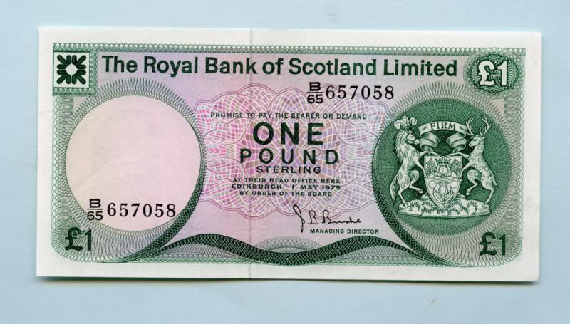 Royal Bank of Scotland  £1 One Pound Note  Dated  1st May 1979