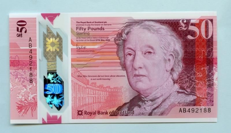 Royal Bank of Scotland  New Polymer £50 Fifty Pounds Note Dated 27th May 2020