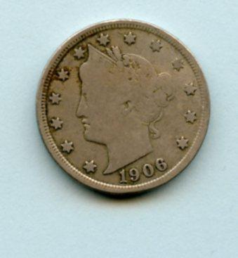 U.S.A.  Five  Cent Coin  Dated 1906