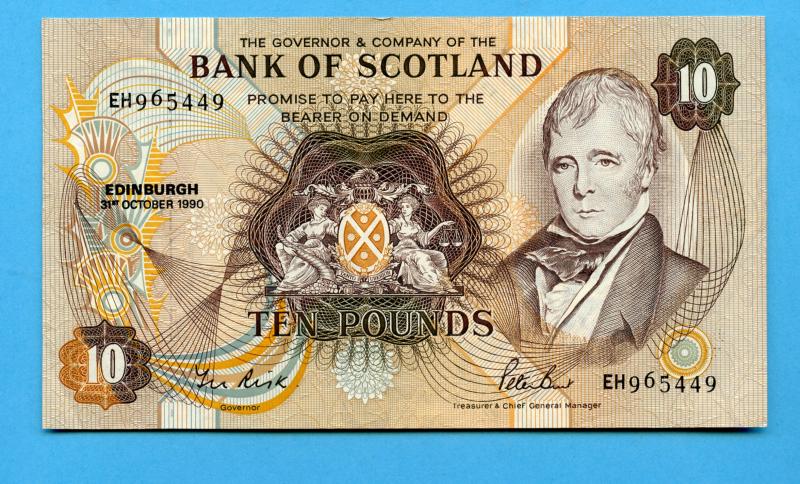 Bank of Scotland £10 Ten Pounds Note Dated 31st October 1990